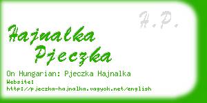 hajnalka pjeczka business card